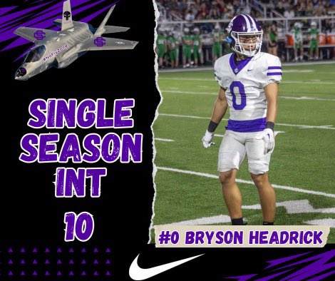 SmokyBearFball's tweet image. Last night @BrysonHeadrick0 set the single season interception record passing Jason Seaton’s record of 8 set in 1992. #JDIR
