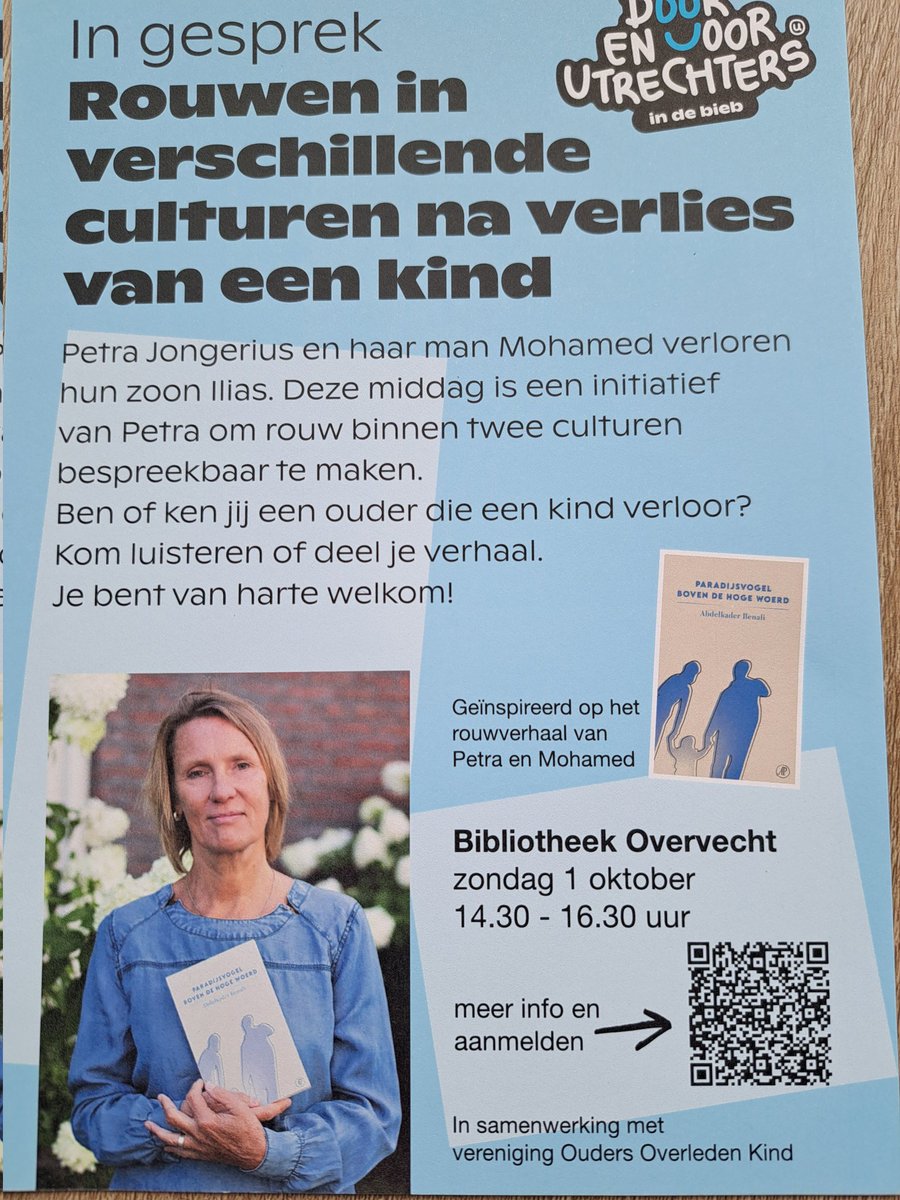 Ben of ken je een ouder die een kind verloor? Welkom! Morgen #bibliotheekovervecht #rouweninverschillendeculturen