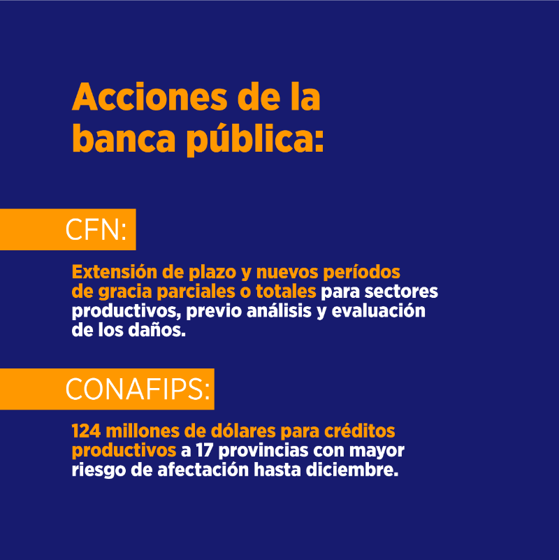 ComunicacionEc's tweet photo. Para enfrentar el Fenómeno “El Niño”, el Gobierno Nacional cuenta con el apoyo económico de organismos multilaterales. Conoce cómo están disponibles los recursos para la emergencia.

Más información: https://t.co/Md3PuGRDeH

#NuestroTrabajoContinúa
#MásPreparadosSegurosYUnidos