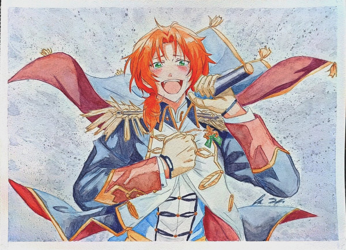 silencealoud02's tweet photo. Watercolors, Leo Tsukinaga from Ensemble Stars!🎸😎💮
•
•
#enstars #leotsukinaga #あんさんぶるスターズ #knightsP https://t.co/Mo9QpW6eP9