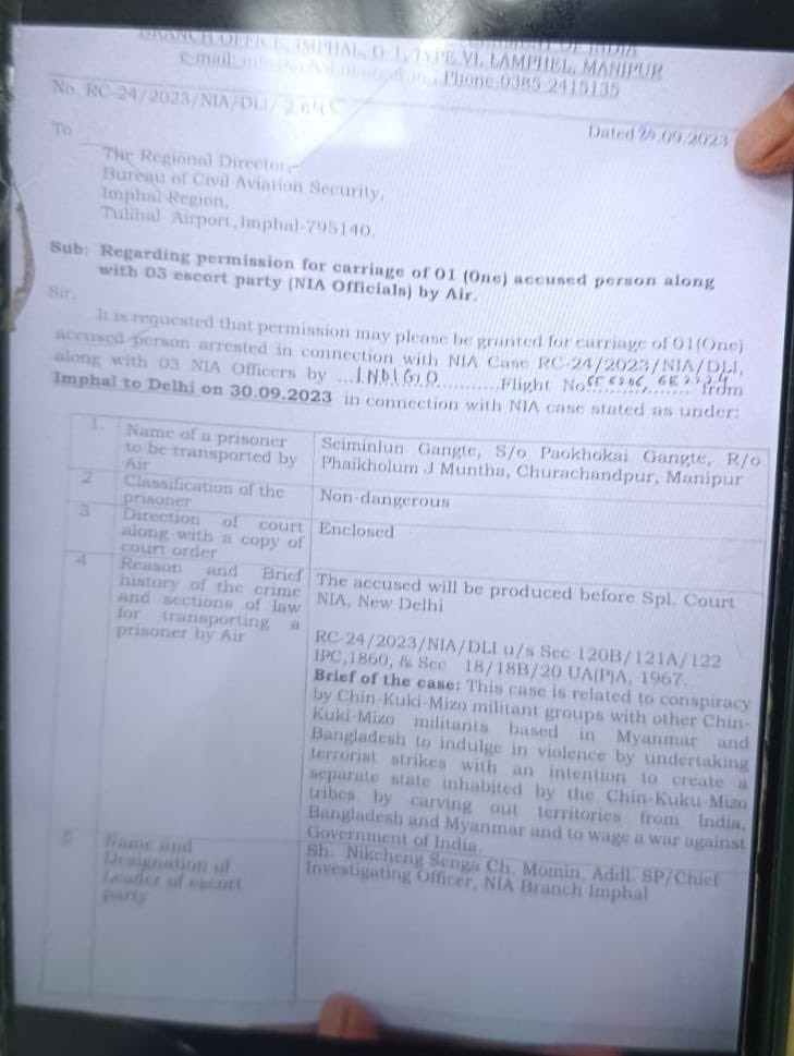 Big news !!!

A Chin_Kuki_Mizo Terrorist has been arrested by the National Investigation agency of #India for undertaking terrorist activity in India , to create a separate administrative Area exclusively for #Kuki_Zo !!!

Thank you India for addressing the #Terrorist activities