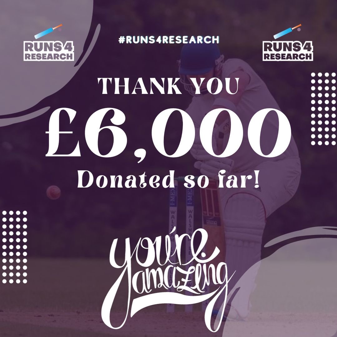 Runs4Research's tweet photo. 🎈MILESTONE #6🎈
The donations keep rolling in as we pass not only our 2022 total (£5,819) but the £6k mark also. Appreciate some players may need to delay their donations but as said in the email, if you aren’t able to contribute in full, that’s ok, just please give something! https://t.co/hB3EbVcGHU