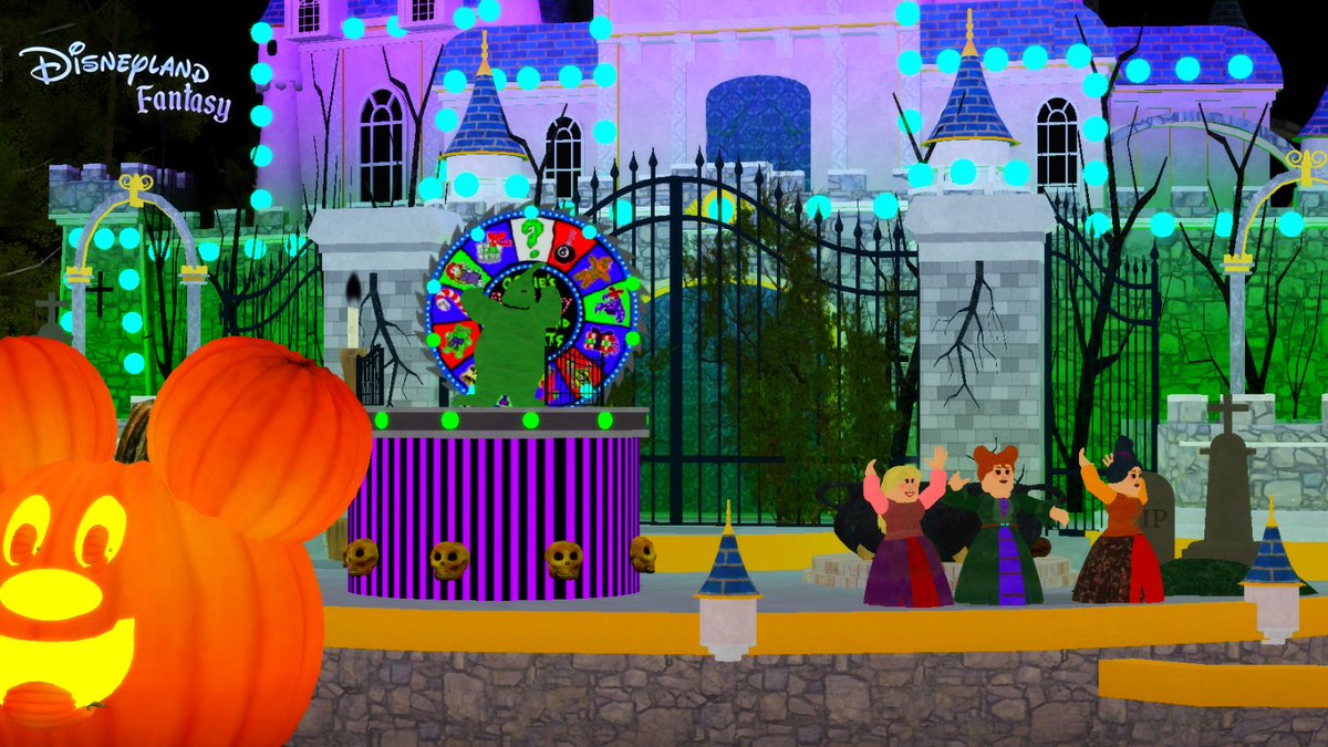 DLFRoblox's tweet photo. Last night, we saw some mischievous friends haunting the land! 🦇Are you ready to hear the Boogie Song? Oogie Boogie and the Sanderson Sisters will see you in the Hocus Pocus Villain Spelltacular! 🧹 https://t.co/v7LzuqMxhG