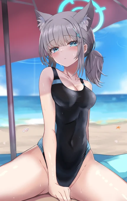 競泳水着の練習 水着シロコ #ブルアカ 