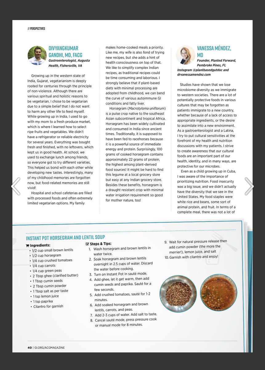 Check out #acgmagazine #acgfoodies flavorful fall recipes 

🍂Dr.Gandhi , Dr.Mendez & @tamaraduker 🍂

#foodasmedicine
#culinarymedicine
#culinaryconnections 
#gitwitter
#medtwitter