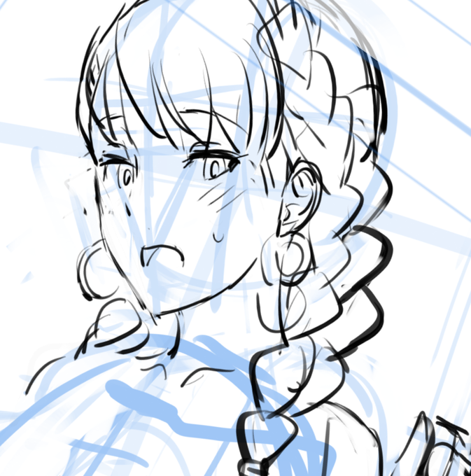 ニジエのイラコン用の構図がようやく決まったので、大急ぎ(?)で描いてます。 