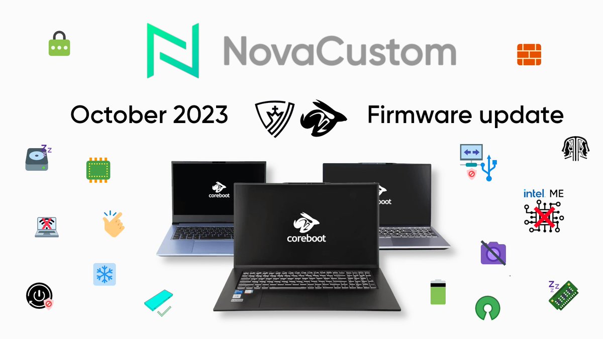 NovaCustom_EU's tweet image. High-quality firmware forms the foundation of a secure and reliable laptop. Explore the latest new features of the upcoming release of Dasharo coreboot firmware for NovaCustom laptops.
configurelaptop.eu/novacustom-das…
#FirmwareUpdate
#Laptop
#Security
#OpenSource
#coreboot
