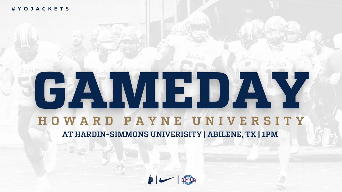GAMEDAY‼️
(RV) HPU vs (18) Hardin-Simmons

📍Abilene, TX
🏟️ Shelton Stadium
⏰ 1 PM Kickoff
💻 hsuathletics.com/watch/?Live=3&…
📊 hsuathletics.com/sidearmstats/f…

#YoJackets #TTNS #FIGHTlikeaFREAK