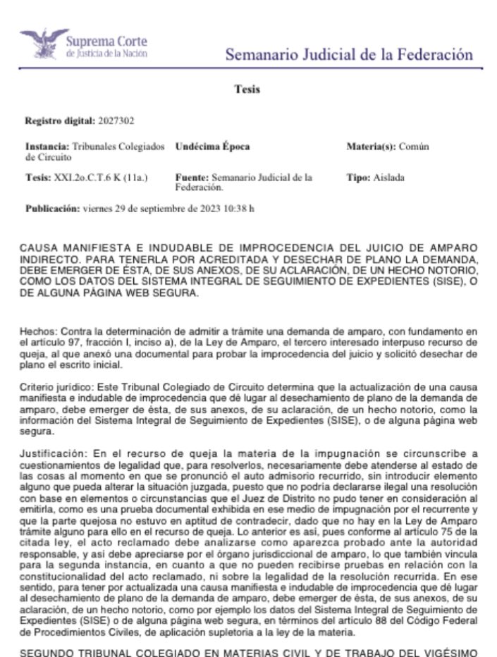 La causa manifiesta e indudable de improcedencia q dé lugar al desechamiento de plano de la demanda de amparo, debe emerger de ésta, de sus anexos, de su aclaración, de un hecho notorio, como la información del SISE, o de alguna página web segura.