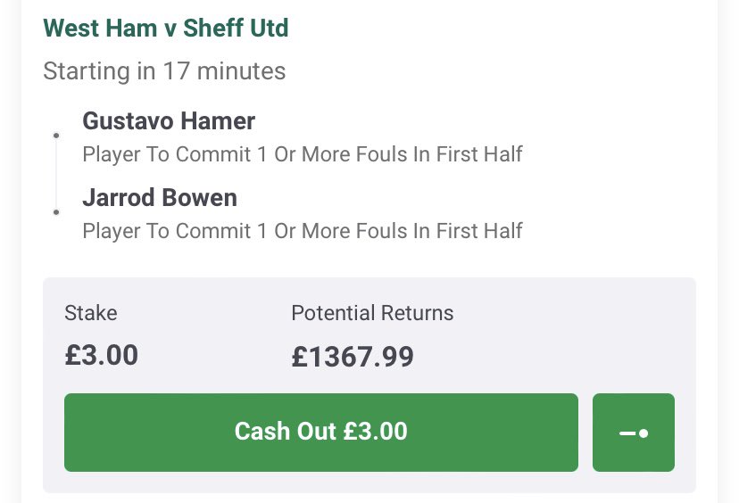 InplayIcon's tweet image. Prem first half fouls longshot 450/1