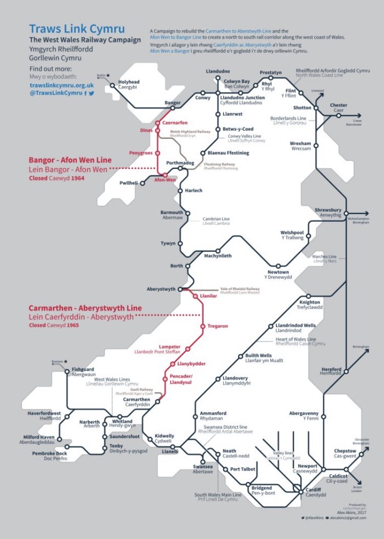 YesCymru's tweet photo. The £5bn+ that Wales is contributing towards HS2 could be invested in bringing our transport infrastructure to the 21st century.

The Aber-Camarthen connection would come in at £620M. 

This and electrification, a green public bus network and more could be achieved.

#IndyWales https://t.co/6SWJVclYX3