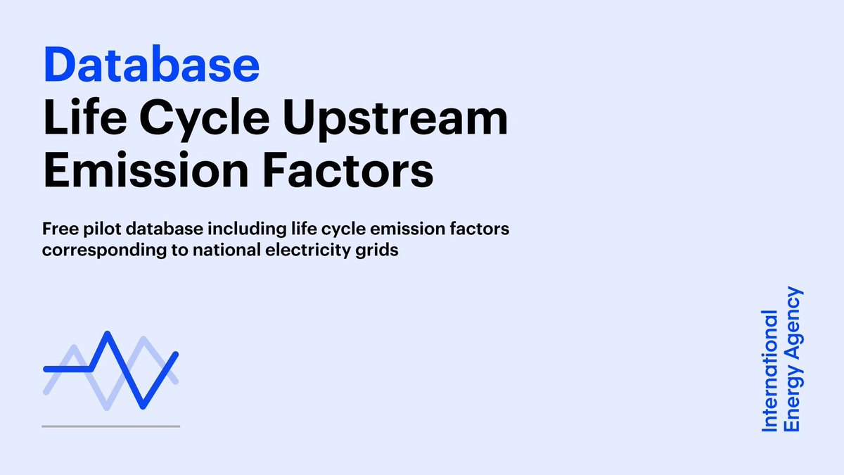 We’ve just released a new free database on the life cycle emission factors from national electricity grids ⚡️
 
This vital tool can offer policy makers &amp; energy experts a better understanding of the climate benefits of electrification
 
Take a look ➡️ iea.li/468woqd