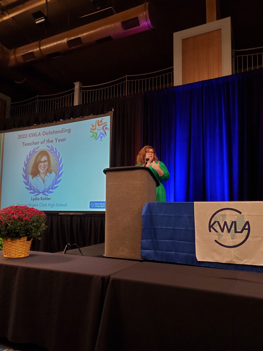 KWLAonline's tweet image. Congratulations Lydia Kohler on being named the 2023 KWLA Outstanding Teacher of the Year! #kwla2023