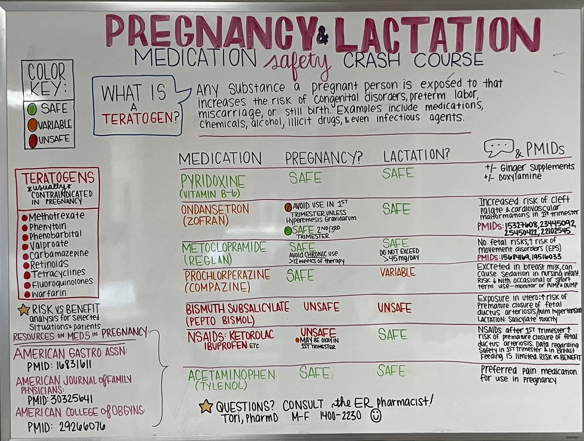 Holy grail board for the most COMMON QUESTIONS I GET ASKED! Med safety in pregnancy & lactation 🍼

My board is so big I’m still learning how to space things out w/ good font size. Happy to take suggestions for future boards 🎨

#twitterx #medsafety #meded #pregnancy #emergency