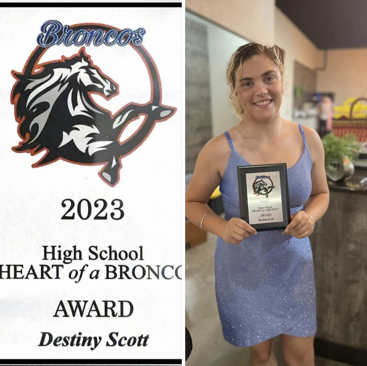 Honored to be chosen for the 2023 Heart of a Bronco award! Thank you Lady Broncos Coaches! So blessed and humbled to be on this team and absolutely LOVE my teammates! #ForeverABronco