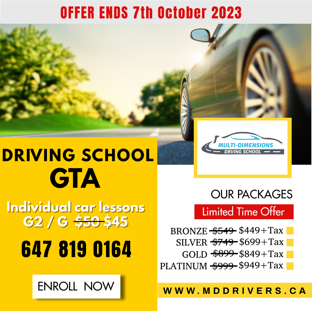 mddrivers's tweet image. Get personalized attention with our individual car lessons. Register today!!
DISCOUNTED LIMITED OFFER:
✅ Individual Car Lessons G2 /G  Lesson $45
.
For more details 👇
📲 +1 800 240 2199 / +1 647 819 0164
🖥 mddrivers.ca
.
#multidimensionsdrivingschool #DriveToExcel
