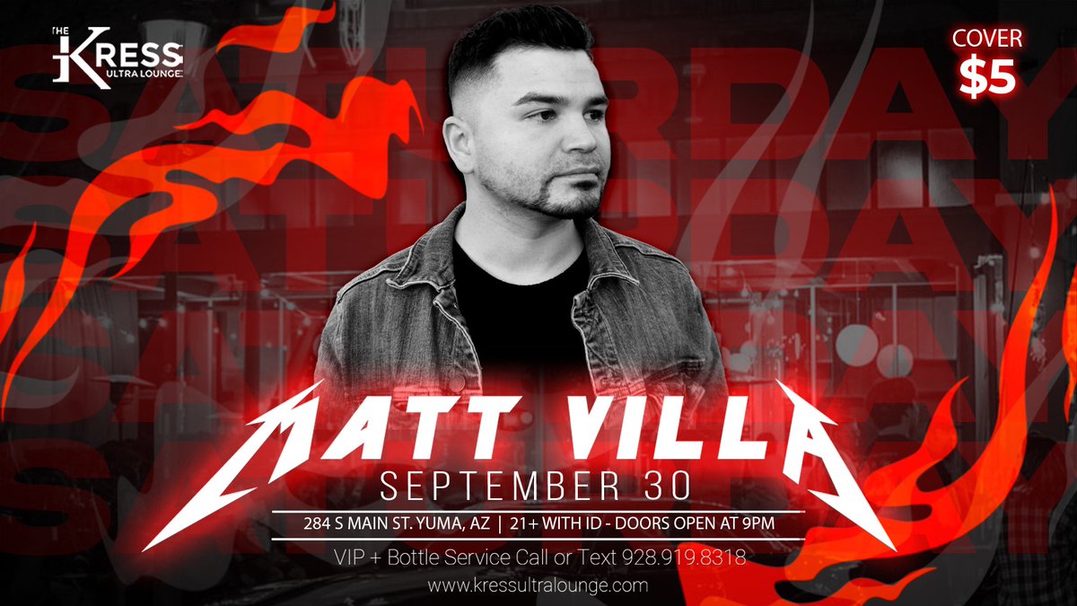 Matt is back to set it off at The Kress Ultra Lounge tonight!