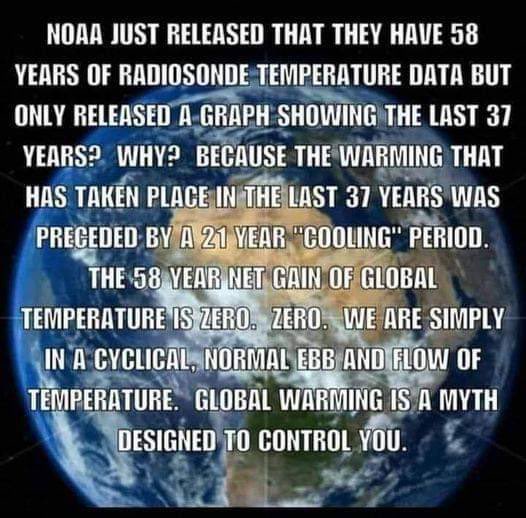 Next time some dipshit says some propagandist’s lies about “Global Warming”, send them this!
#DoseOfReality
