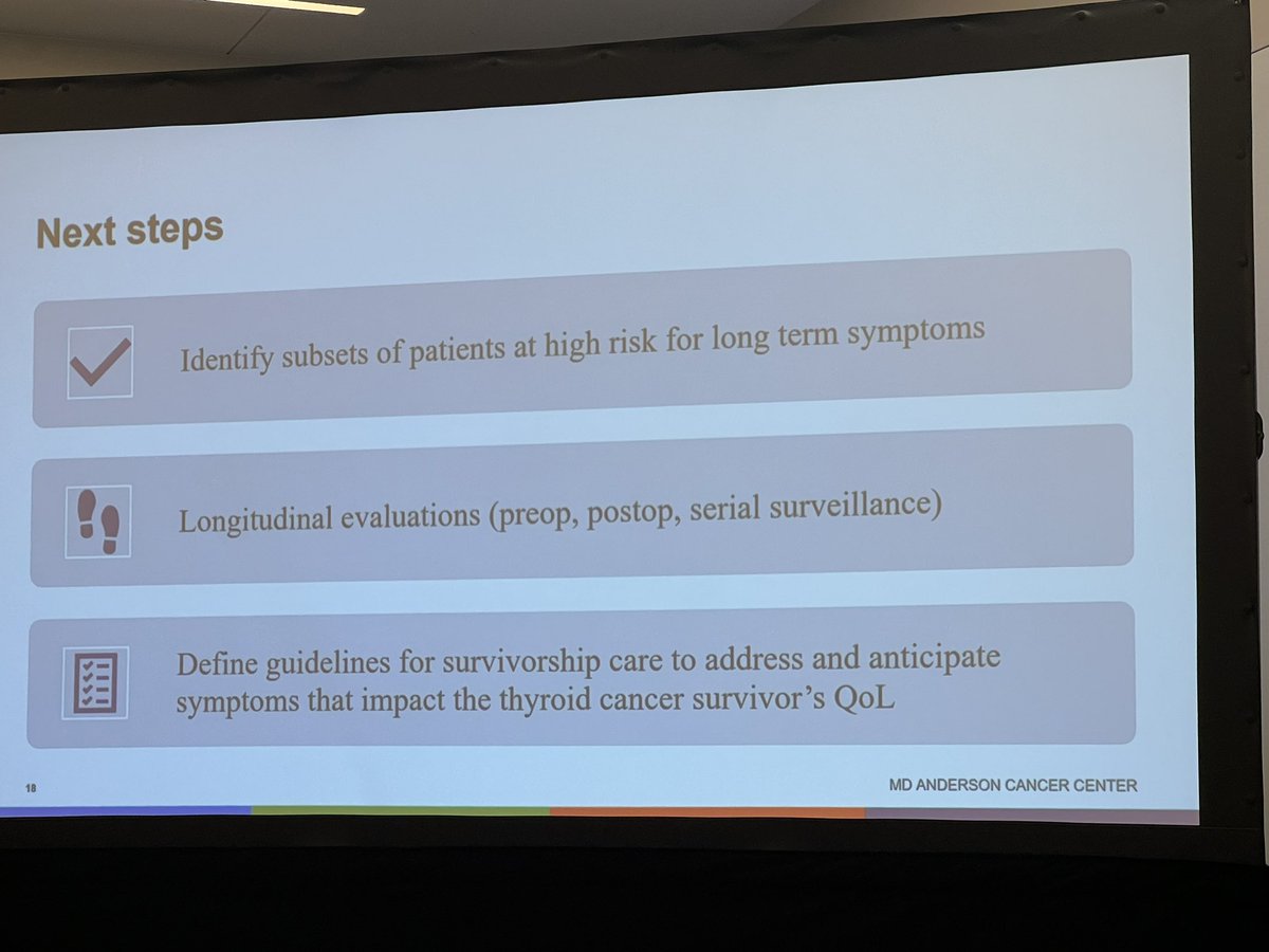 Great job presenting your work on thyroid cancer survivorship @tszaboyamashita! A reminder that thyroid cancer care is lifelong and requires persistent vigilance. @MDAndersonNews @AmThyroidAssn @TheAAES @DrNancyPerrier #SarahBFisherMD