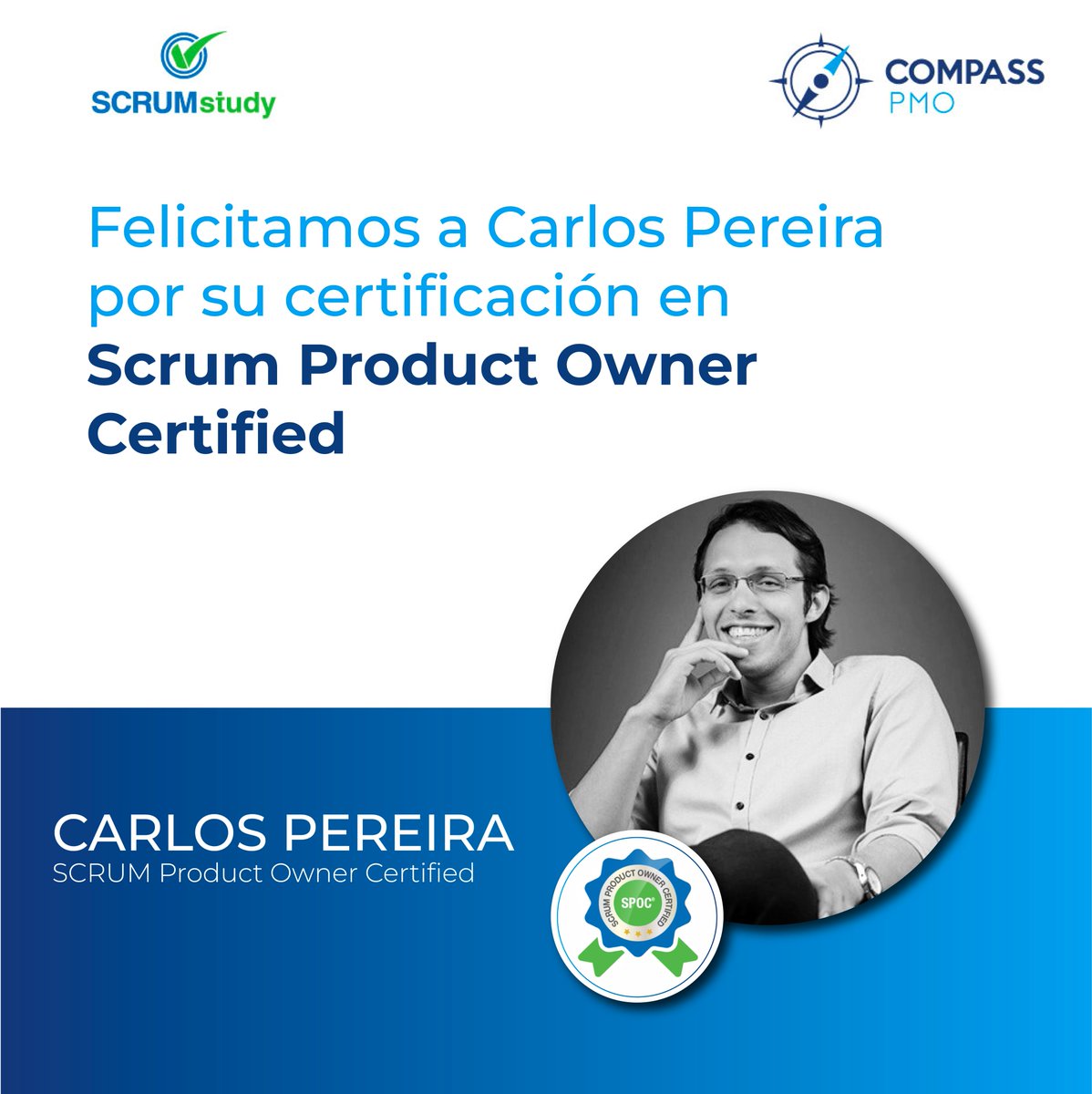 CompassPmo's tweet image. Felicitamos a @pereira135 por su certificación en SCRUM Product Owner Certified. Le deseamos muchos éxitos en la continuación de su carrera profesional y agradecemos su confianza en CompassPMO. 🙌 #scrum #scrumtraining #scrumstudy #scrumcertification #scrummaster