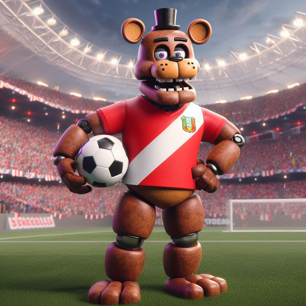 FrankieWestYT's tweet photo. Freddy Fazbear en la selección peruana de fútbol
Grande Freddy 
#FNAF https://t.co/mxQHLXkcns