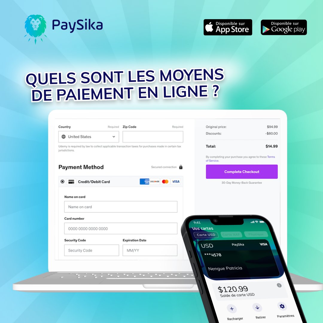 Paysika_Afrique's tweet image. Quels sont les moyens de paiement en ligne ?
 
C&apos;est une question que vous vous êtes certainement déjà posée, surtout que personne ne veut lier sa carte débit en ligne pour différentes raisons.

La suite en commentaire ... 
#onlinepayment #cameroun #paymentmethod