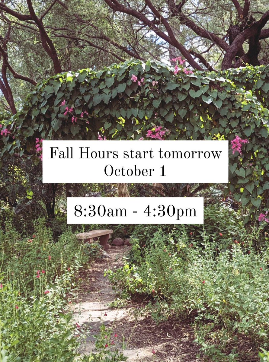 REMINDER
Our hours change starting tomorrow, October 1. We will be open from 8:30am - 4:30pm