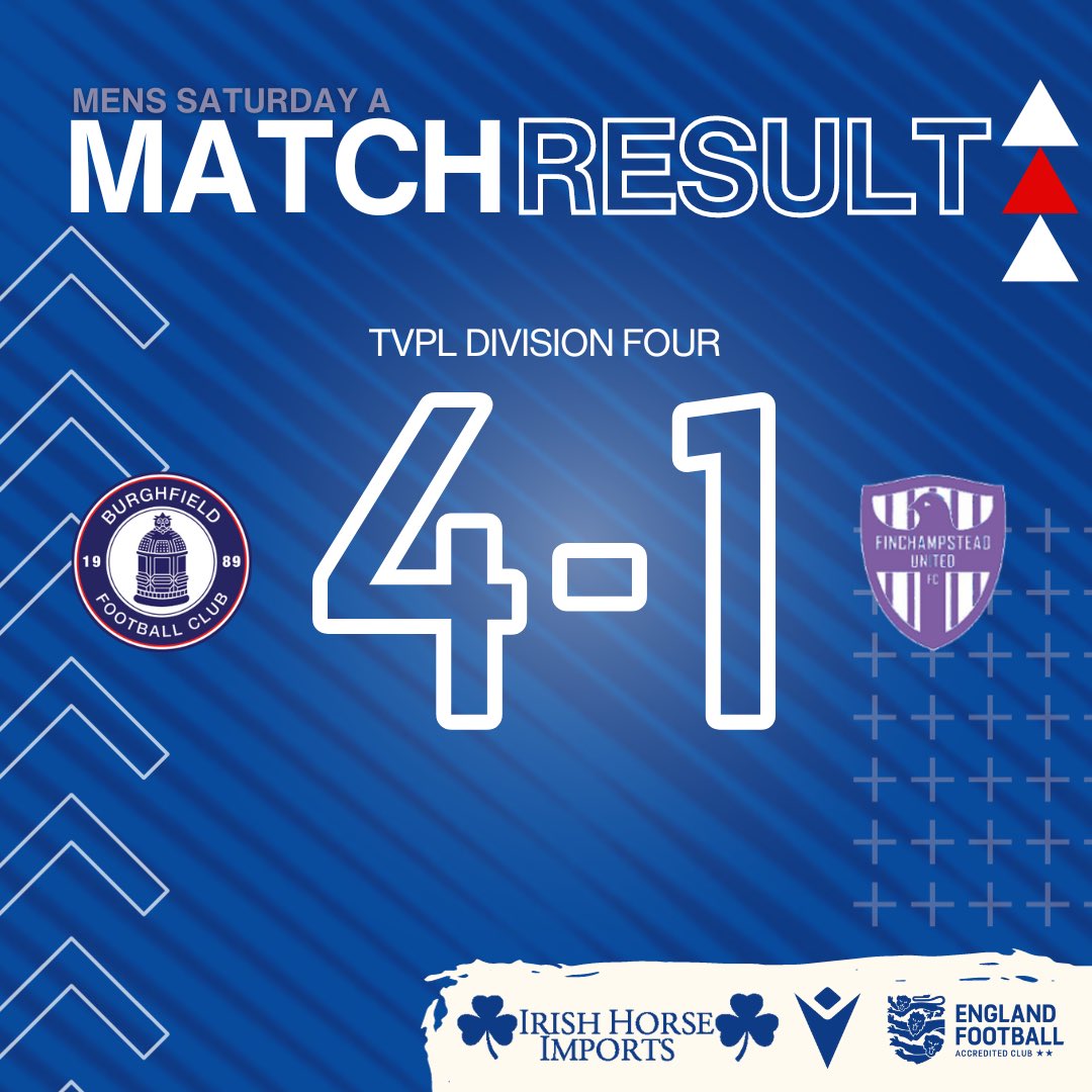 BurghfieldFC's tweet photo. RESULT | Burghfield A 4-1 Finchampstead United

3 points for the Men’s Saturday A’s 🔵

⚽️ @MorganMTP13 
⚽️ @JayceTorrie 
⚽️ Harry McIntyre 
⚽️ Ikponmwosa Obasuyi

#UpTheFielders https://t.co/10uPJhicBE