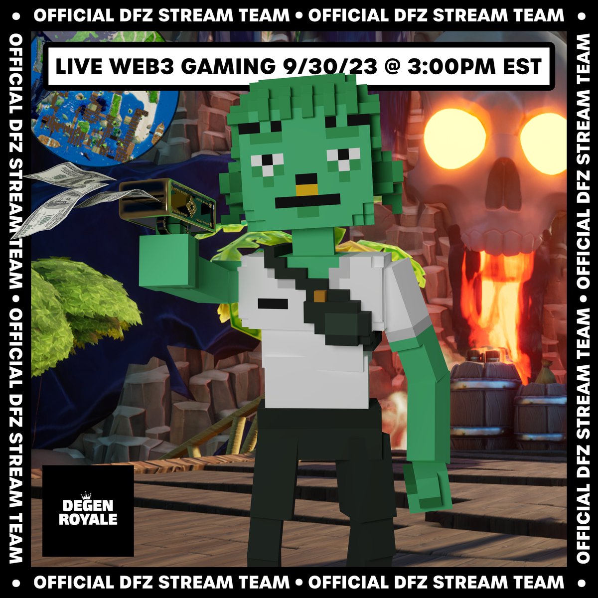 I'm going to be LIVE STREAMING one of my favorite web3 games: Degen Royale 💥🔫

Watch as other PFP communities try "Pew Pew!" my DeadFellaz avatar 👀 Will I survive?

TODAY 3PM EST: Starting in just a few minutes.
Link to watch the stream in the comments below 👇