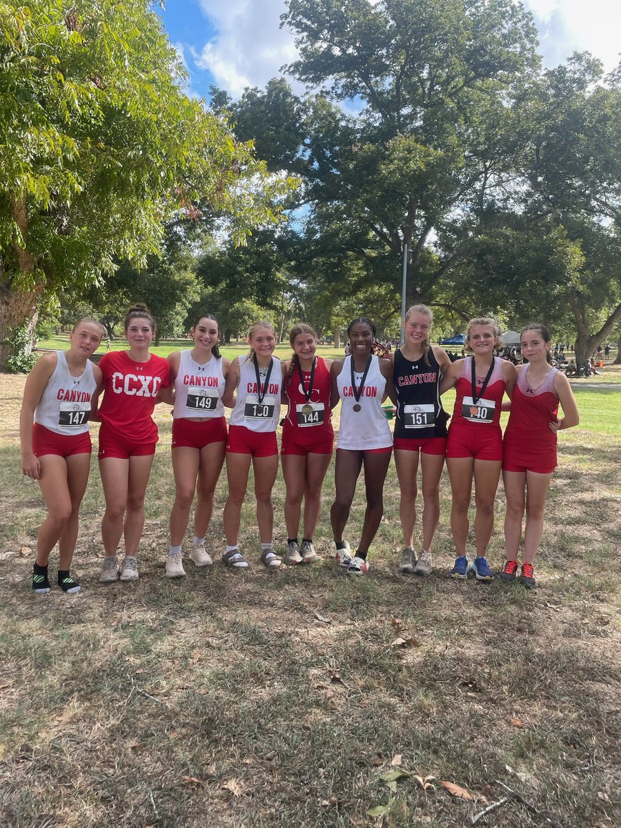xc_canyon's tweet photo. JVG placed 2nd by 4pts. Placed 8 girls in the top 20! Mak Isbill was the overall winner! Alexis Gillette 4th Maya Tiscareno-Macias 7th Taniya Dawson 11th Brittney Snow 13th Skye Idskou, 16th Kirsten Newman 19th Kate Sterling 20th @DavissonDustin @AthleticsCanyon @CoachLeonardTX https://t.co/YpwcSnPxFs