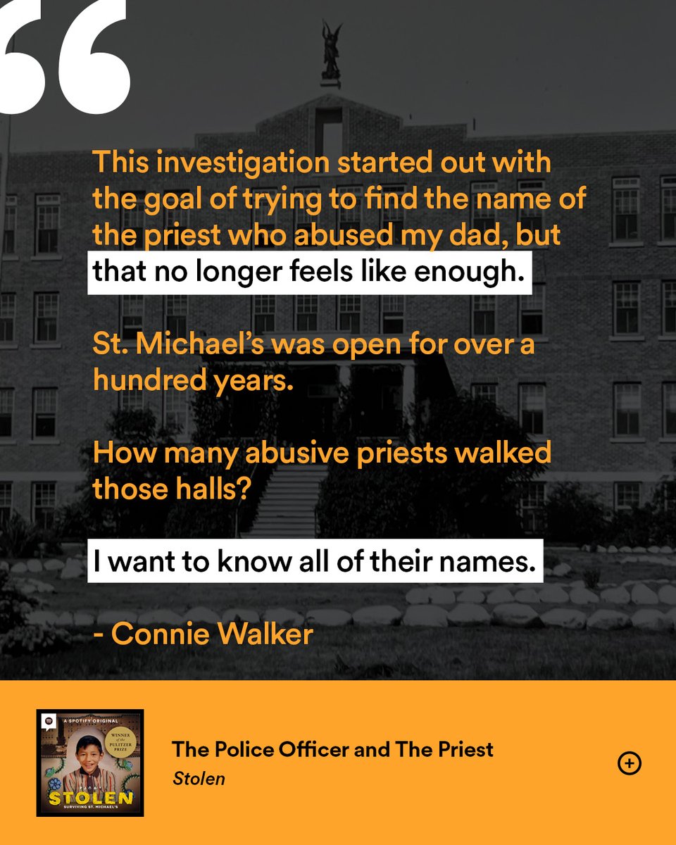 Spotify Podcasts 🎙 (@spotifypodcasts) on Twitter photo .<a href="/connie_walker/">Connie Walker</a> reflects on her journey towards healing and understanding in her podcast Stolen. #NationalDayForTruthAndReconciliation .<a href="/connie_walker/">Connie Walker</a> reflects on her journey towards healing and understanding in her podcast Stolen. #NationalDayForTruthAndReconciliation