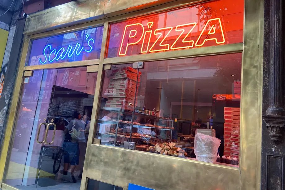 Scarr’s Pizza opened its new location on Thursday, at 35 Orchard Street, across from his original slice shop, which closed this week