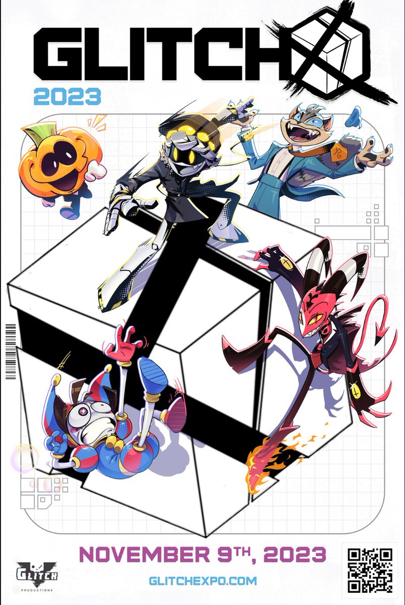 THE OFFICIAL GLITCHX 2023 POSTER!!!! We are so pumped to see all these amazing creators come together to celebrate the indie animation scene. @GooseworxMusic @LiamVAnimation @VivziePop @_SrPelo_ @LackadaisyCats