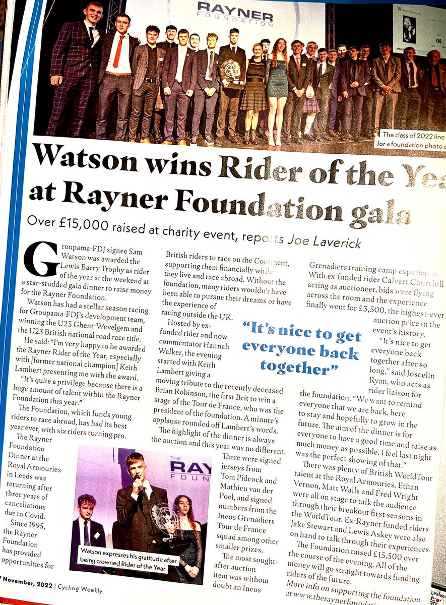 Last November we were in Leeds for the #RaynerFoundation Dinner ..
Six weeks until we do it again. It’s like the biggest Club Dinner in the country. Will you join us ?