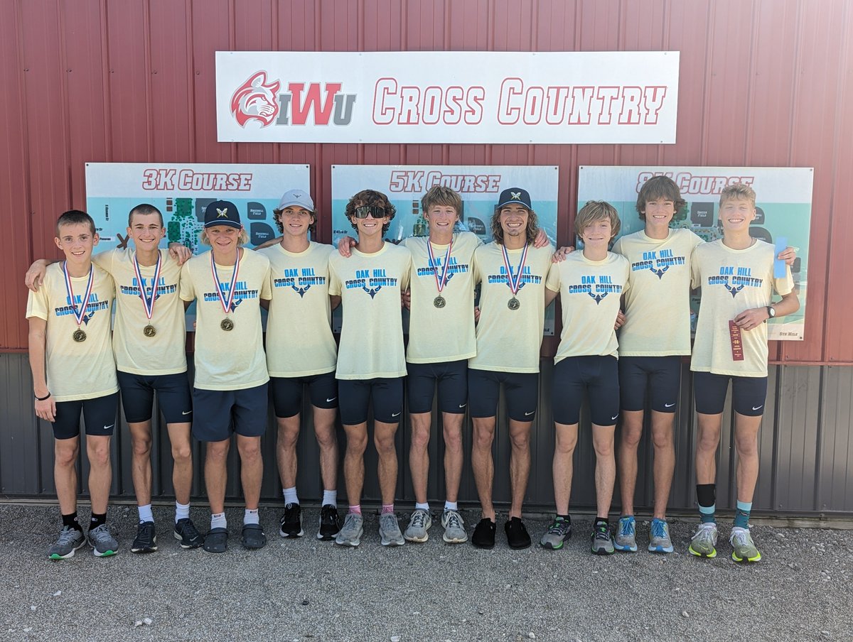 OHXC_OHTF's tweet photo. ๐จ๐CHAMPIONS๐๐จ
Top 25 State Ranked OHXC Golden Eagles Win 8th straight (19th last 22 seasons) Central Indiana Conference Championship!
Senior Trenton Sweet Individual Champion.
NEW Program Record 10 All Conference Athlete Honors.
#BeUncommon
#HowCloseRU
#BringTheBannerDown https://t.co/bDgzg3hrUF