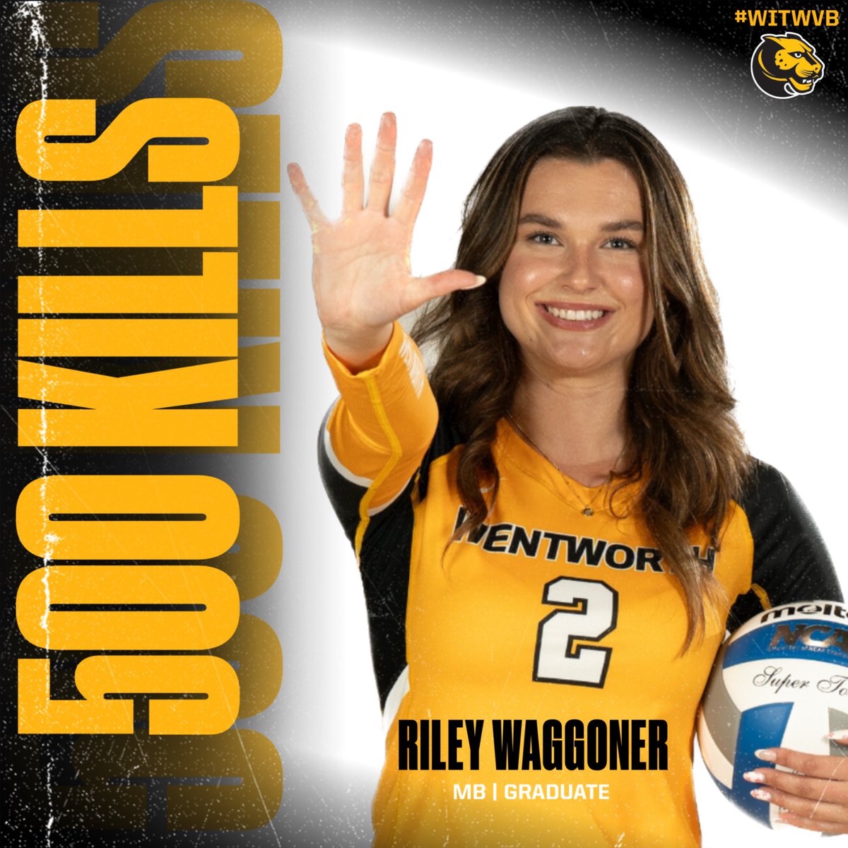 WITwvb's tweet photo. ✨500✨
Congratulations to @riley.waggoner for joining the 500 kills club this season! The seasons not done yet, will she break 600?
•
#witwvb #wentworth #womeninstem #volleyball #collegevolleyball #ncaavolleyball #womensvolleyball #boston #d3vb #whyd3 #diii #500club https://t.co/otTKY9sgWX