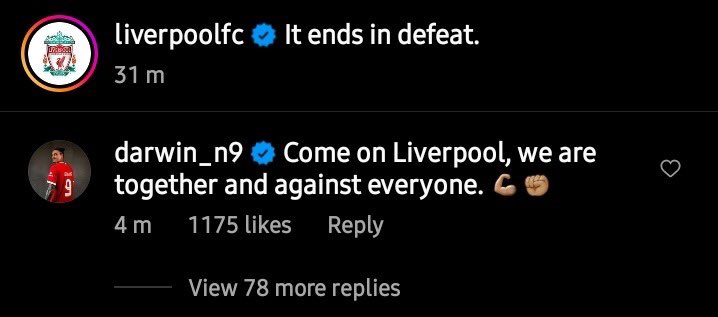 Darwin Núñez sends a message of defiance after controversial decisions cost Liverpool the game va Tottenham. (Credit: Instagram)