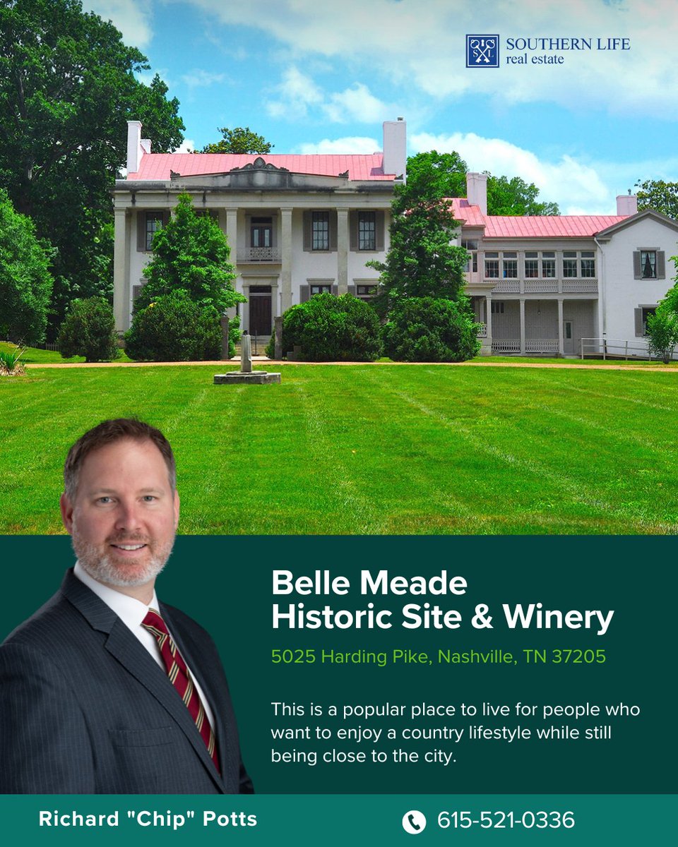 The neighborhood of Belle Meade Historic Site & Winery is called Belle Meade.
.
.
#nashvillerealtor #southernliferealestate #slre #nashvilletn #middletn #middletnrealestate #nashvillerealestate #realestate #franklinrealestate #chippottsrealtor #broker