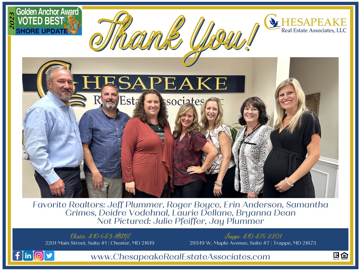 ErinAndersonRE's tweet photo. Honored and super thankful for being voted a Favorite Realtor again this year!!! 🤩 Thank you for your support, referrals and recommendations over the years! I couldn’t do this without my amazing clients, friends and family! 💕☺️🏡🔑 #EasternShoreErin #FavoriteRealtor #realtor https://t.co/si3UHUsHnv