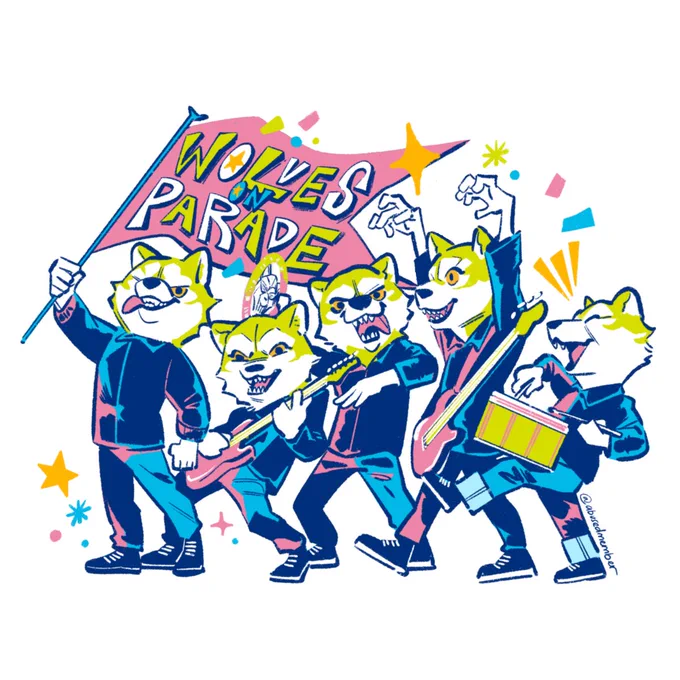 My silly wolves drawing I just realized I haven't posted the full artwork here yet. I think you're aware by now how I'm obsessed by how cute Rib-chan is  That's how I'd imagine him marching along with his drum #MWAM #MWAMFanArt 