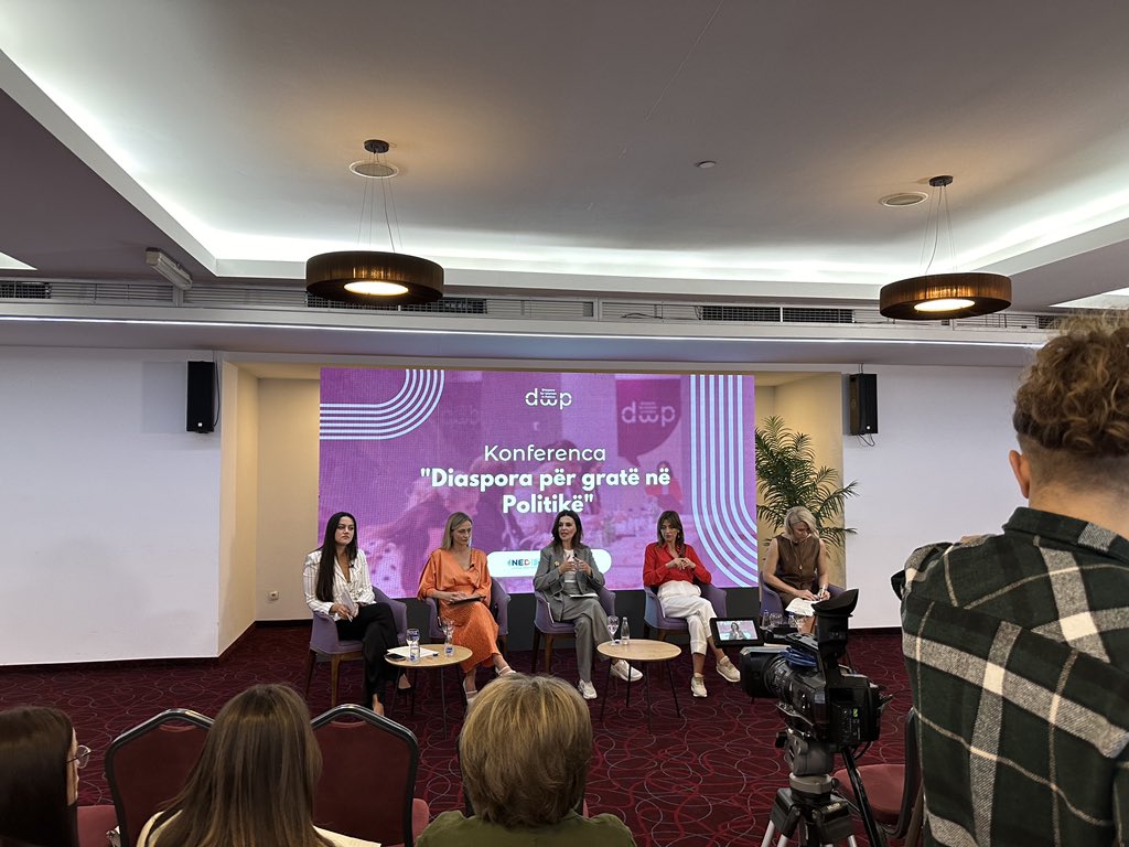 VeraMjeku's tweet photo. Honored to be a Keynote Speaker at the “Diaspora for Women in Politics” Conference in Prishtina by @germin_ngo and @NEDemocracy Humbled to share the stage with powerful women with a clear message about more meaningful participation of women in politics &amp; government. https://t.co/vhIagZvguF