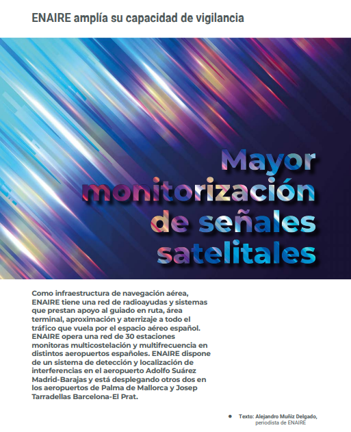 ENAIRE's tweet photo. 📰 En el número de #octubre de la #RevistaMitma te contamos cómo @ENAIRE amplía su capacidad de vigilancia a través de una mayor monitorización de señales satelitales.

Lee nuestro artículo para saber más🔗https://t.co/Rr4U8RLuUx

@mitmagob https://t.co/3L4c6Cb8u1