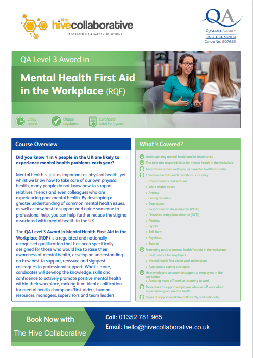TheHiveCollabo2's tweet photo. 🧠 Mental Health First Aid Training (MHFA L3) 
- Deeside, North Wales. -  

Upcoming MHFA Level 3 courses - £150+VAT per person. 

- 23rd - 24th Oct (3 places)
- 5th - 6th Dec

Please follow the link to book: 
https://t.co/Oq5PlMo0zg

#mhfa #mentalhealthfirstaider https://t.co/1xoZU3yfWV