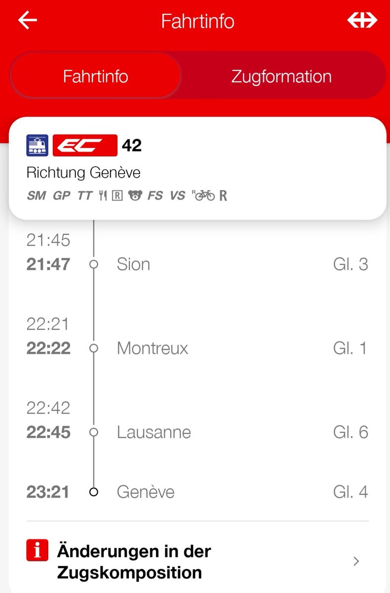 Hallo <a href="/RailService/">RailService SBB CFF FFS</a>. Was bedeutet die Info für uns Fahrgäste? Muss ich hier etwas bedonderes beachten? Reise heute mit diesem Zug von Mailand nach Lausanne.
Danke für weitere Infos.
