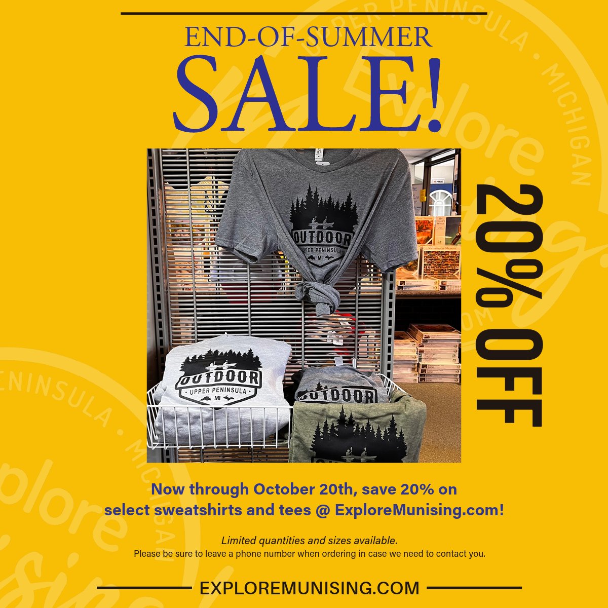 Dive into Fall with 20% OFF!

Whether you're chasing sunsets or embracing the autumn breeze, our trendy sweatshirts and tees have got you covered!

Shop now: exploremunising.com/product-catego…

Sale ends October 20th. Limited quantities and sizes available.