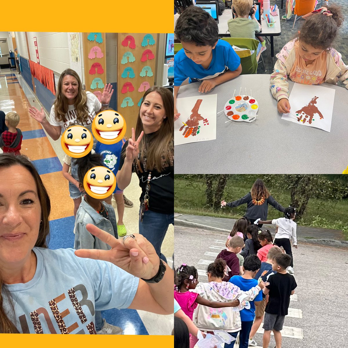 mrsashoo's tweet photo. We ended quarter 1 @lakemyra with an impromptu hallway dance party during arrival, painting Fall trees and going on a leaf hunt (even crossing some rickety “bridges”)! 
Have a wonderful track out Kinder Leaders! https://t.co/ysmiYS9Qah