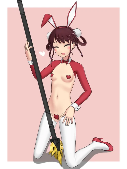 紅花ちゃん誕生日おめでとーネ! 今年はバニーでお祝いヨ(+逆バニー差分)  #アリスギア #アリスギアお絵かき #王紅花生誕祭