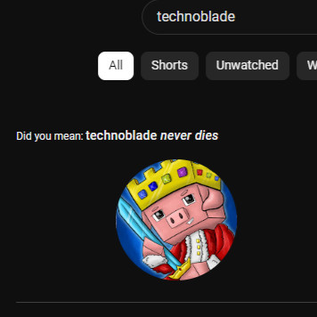 EarlyGame on X: If you type in technoblade to  it corrects to technoblade  never dies❤️  / X