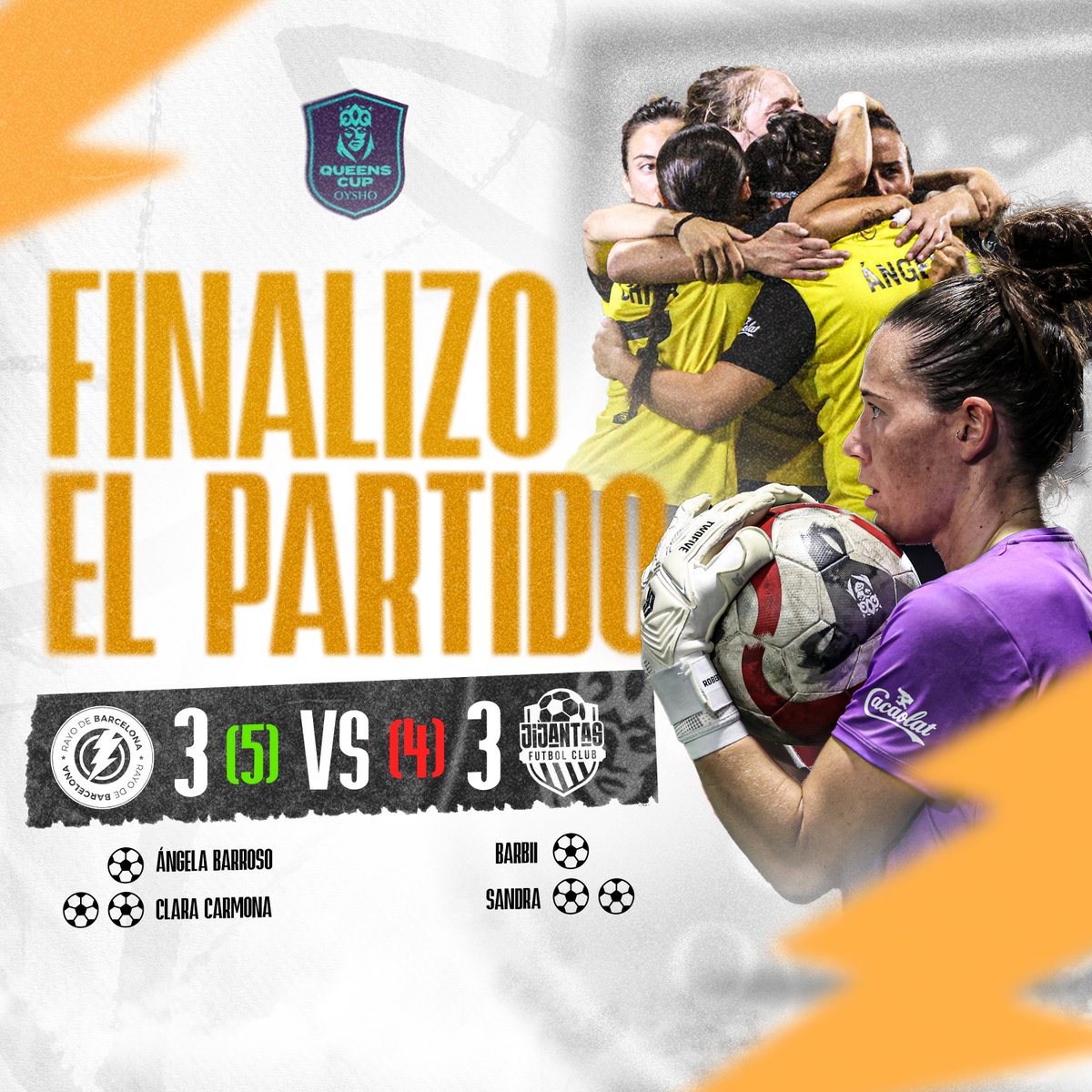 FINAAAAAAAAAAAAAAAAAAAAAAAAAAAAAAAAAAAAAAAL!!!!!!!!!

⚡️ Rayo de Barcelona 3️⃣ (5-4) 3️⃣ Jijantas FC

¡VAMOS RAYOOOO! 💛🖤 #LasVillanas 🦹‍♀️