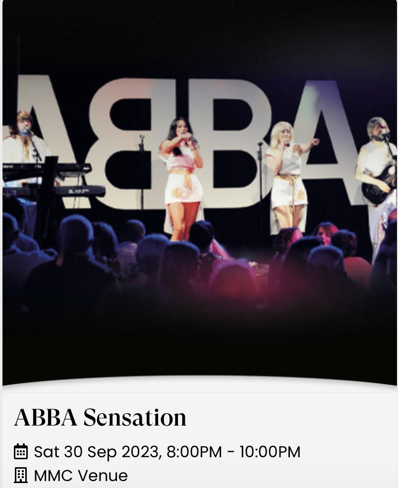 ABBA Tribute Band Sensation are playing at the MMC Venue tonight, come grab a drink before the show starts The Sorrel Fox